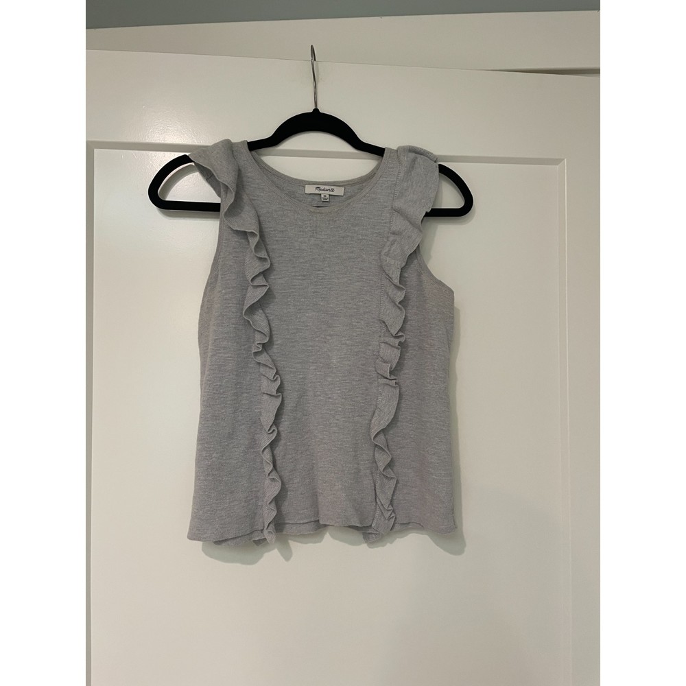 Madewell Ruffled Sweater Tank Grey